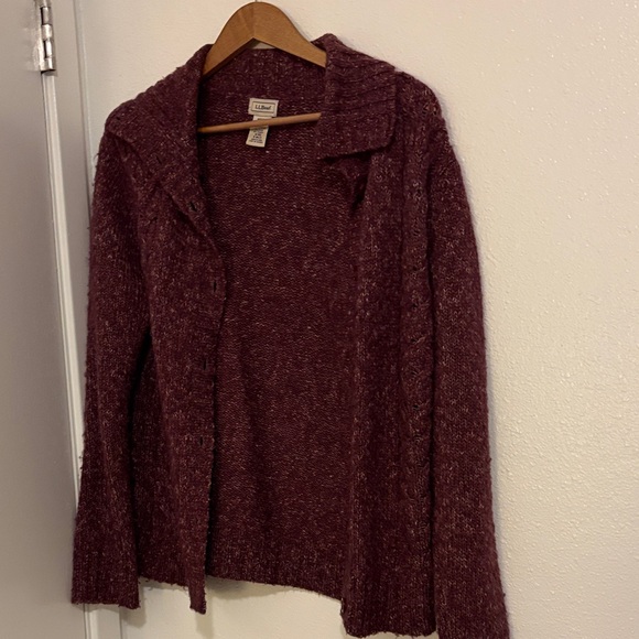 L.L. Bean Sweaters - L.L. Bean Women's Burgundy Cardigan